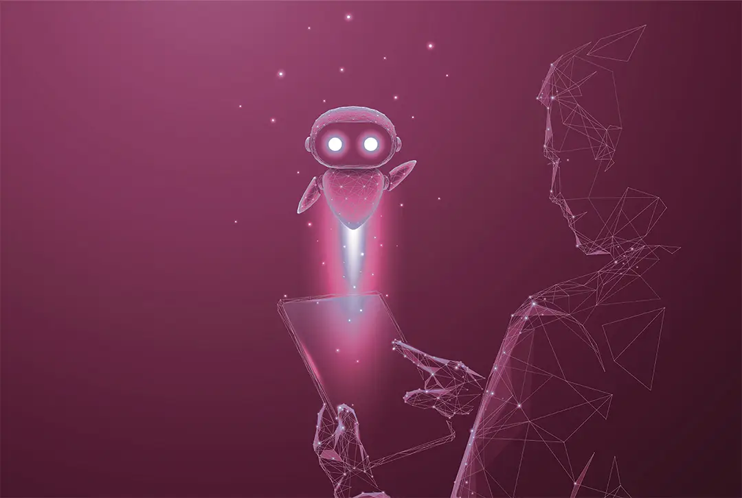 A graphic depicting chat GPT's agent mode with a WALL-E like character